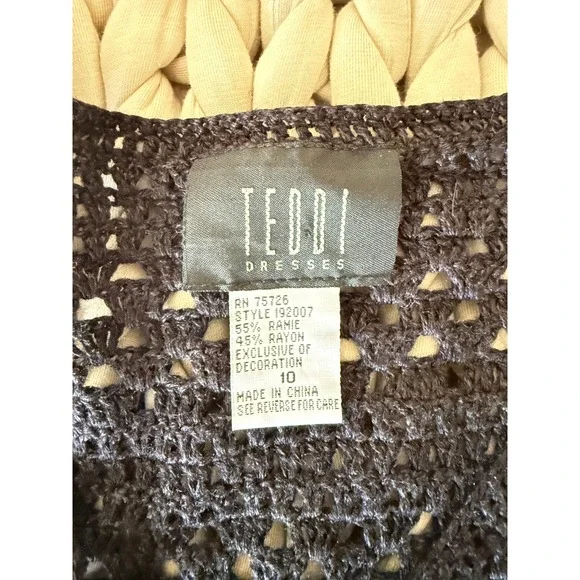 Vintage Black Crochet Short Sleeve Cardigan Floral Embroidered Mesh Cottagecore - Picture 2 of 7